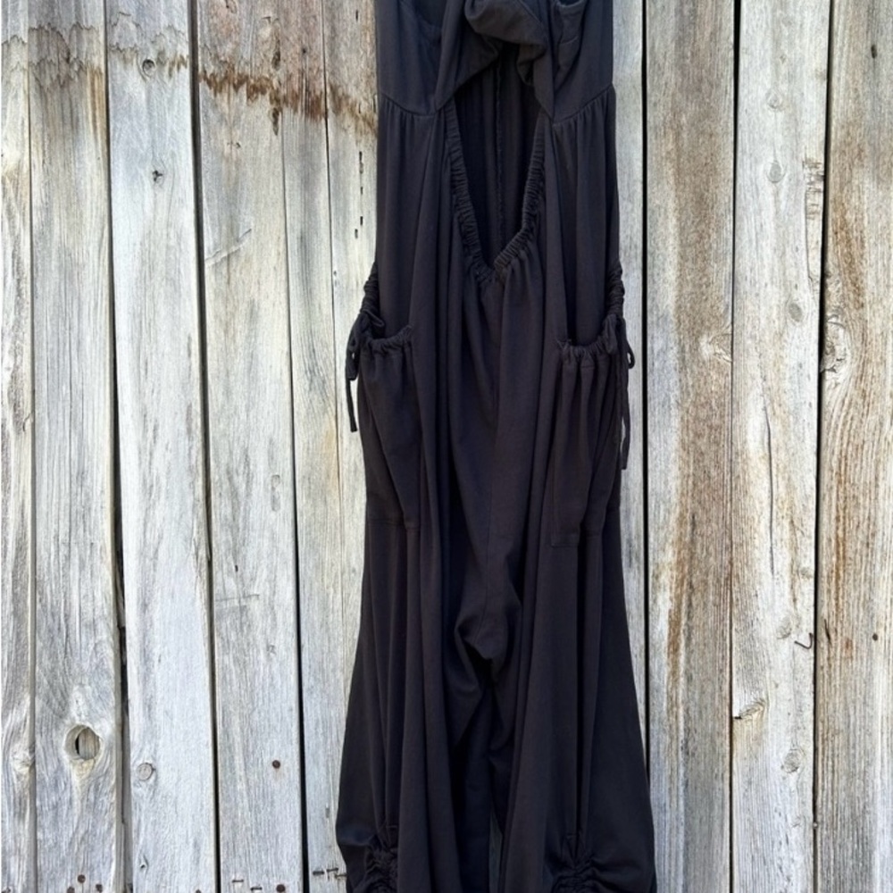 Free People Beach Solaris One Piece Jumpsuit Cotton Black L